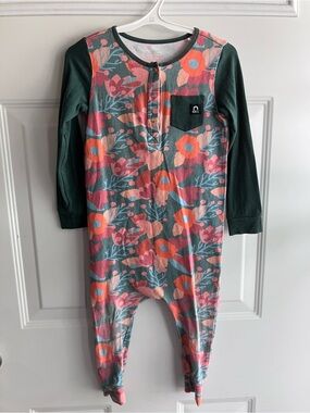Rags romper pink green floral 3T 4T